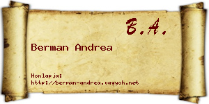 Berman Andrea névjegykártya