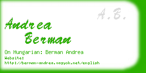 andrea berman business card